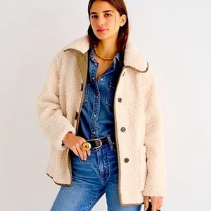 J.CREW Teddy Sherpa Jacket Dusty Ivory NWT fall2022